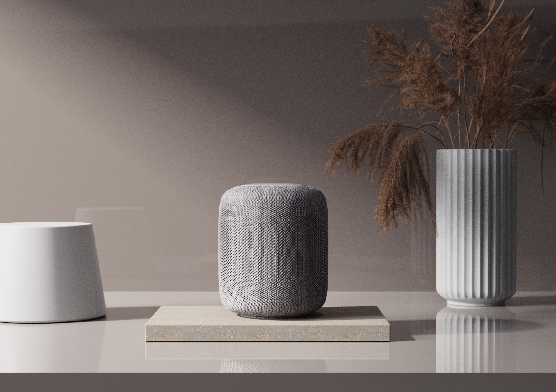 简约桌面HomePod音箱光影场景渲染.jpg