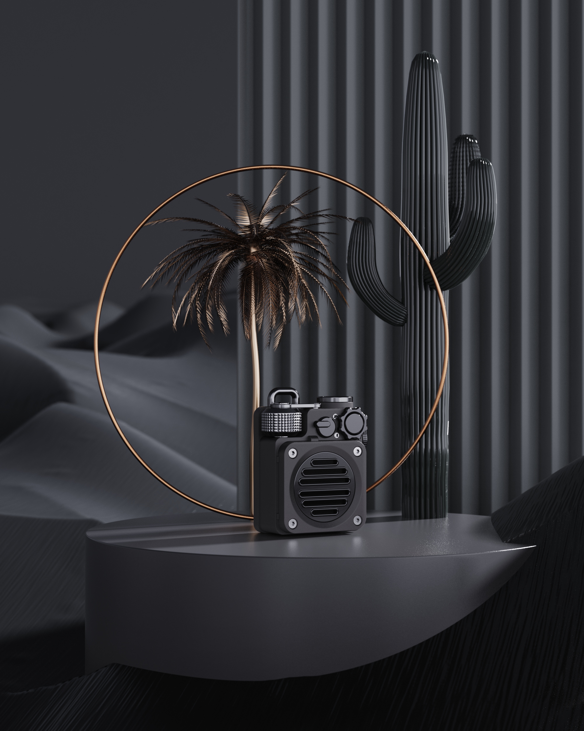 118简约高级黑展台蓝牙小音箱场景渲染.jpg
